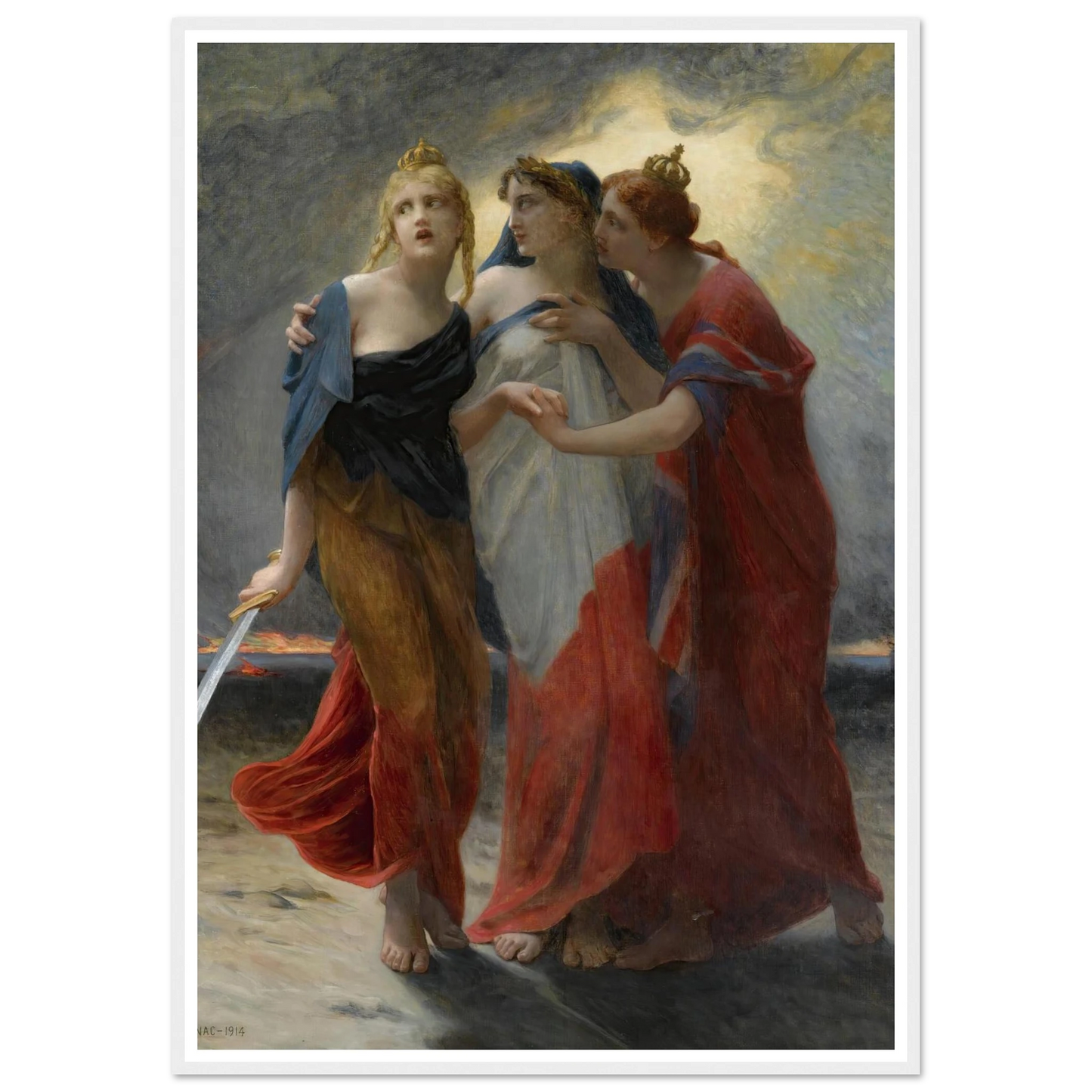 La Belgique, La France Et L’angleterre Devant L’invasion Allemande (1914) Art Print | Guillaume Seignac-Quipham Collections