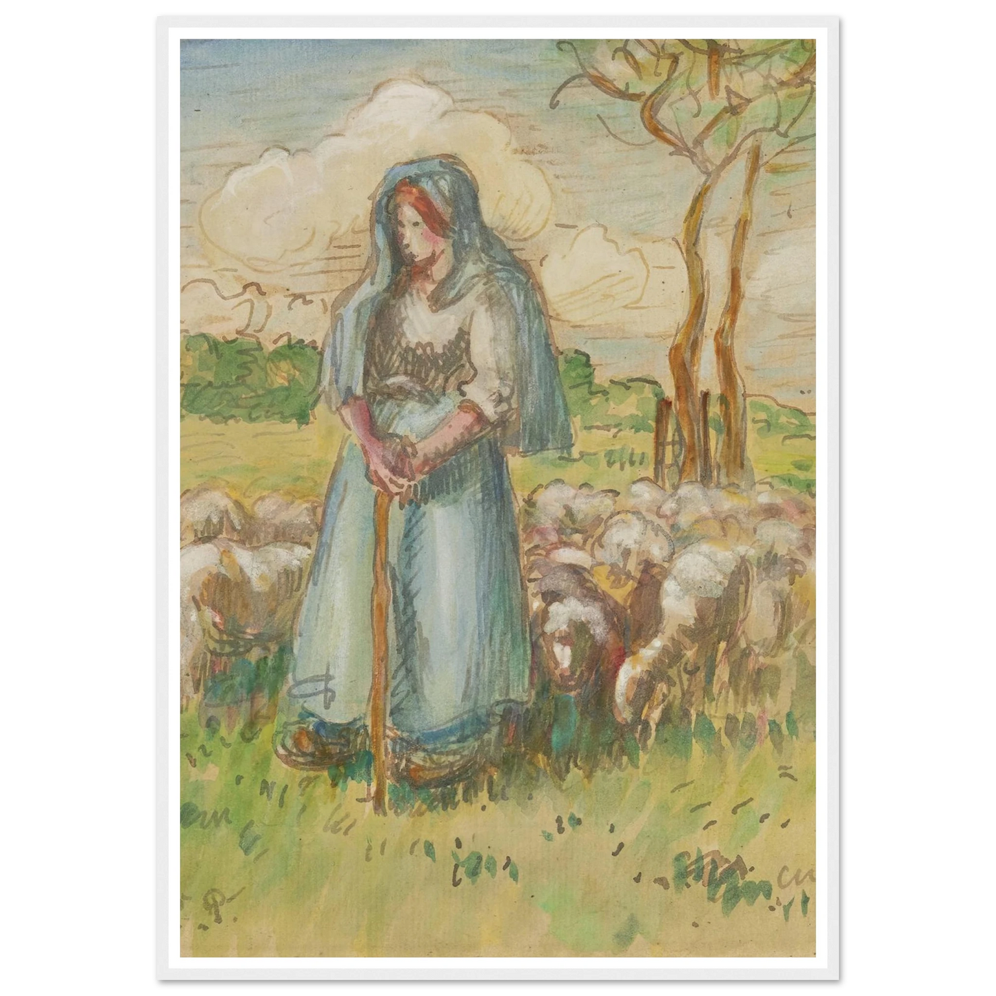La Bergère Art Print | Camille Pissarro-Quipham Collections