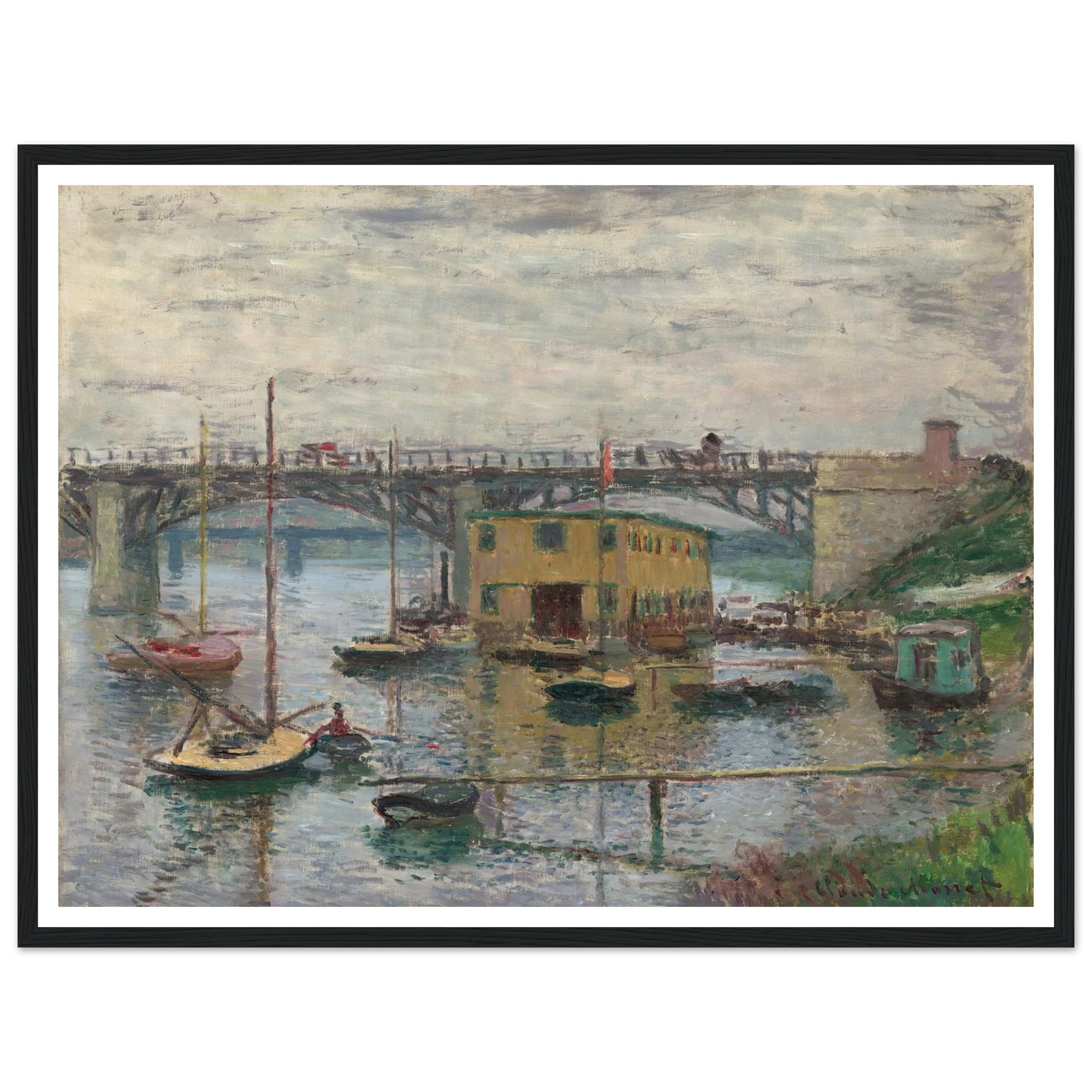 Bridge at Argenteuil on a Gray Day (c. 1876) Art Print | Claude Monet-Quipham Collections
