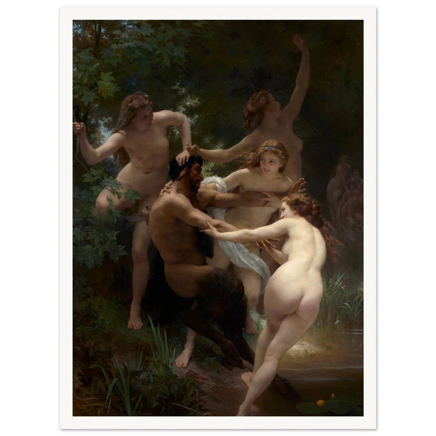 Nymphs and Satyr (1873) Art Print | William Bouguereau-Quipham Collections