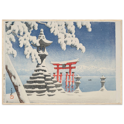 Itsukushima no yuki (Snow at Itsukushima) (1932) Art Print | Kawase Hasui-Quipham Collections
