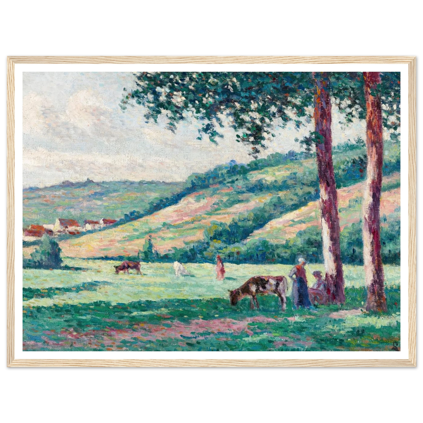Paysage aux bergères et vachers (circa 1900) Art Print | Maximilien Luce-Quipham Collections