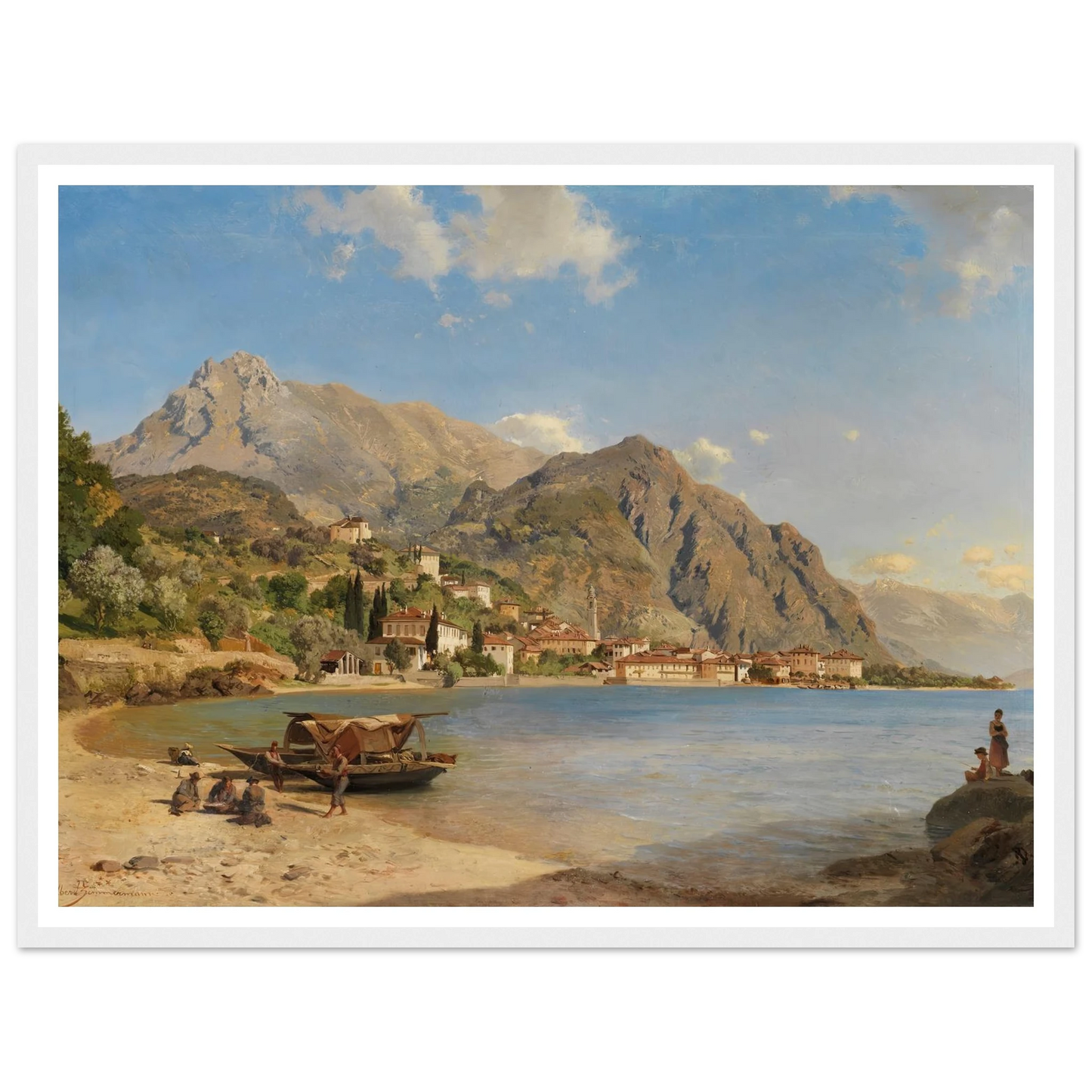Am Ufer des Comer Sees (Menaggio) (1858) Art Print | Albert Zimmermann-Quipham Collections