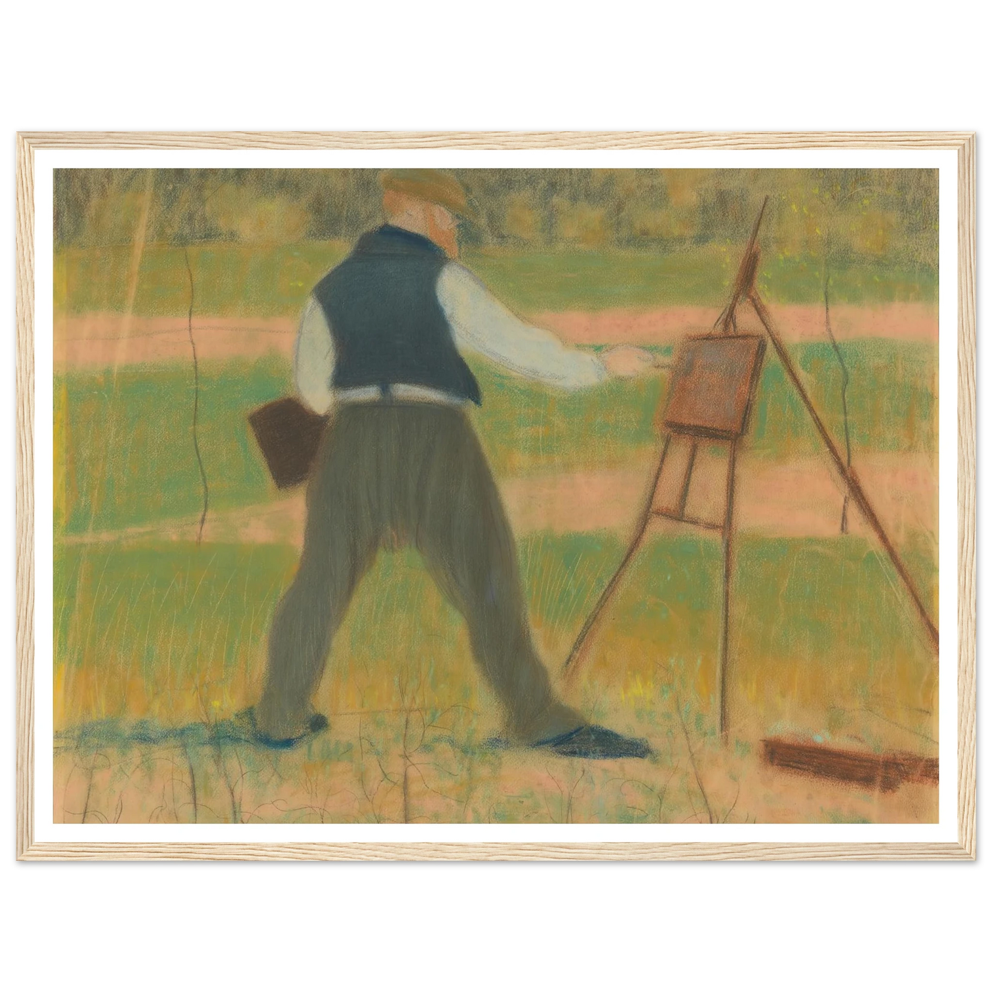 Permeke schilderend te Sint-Martens-Latem in april 1912 (1912) Art Print | Leon Spilliaert-Quipham Collections