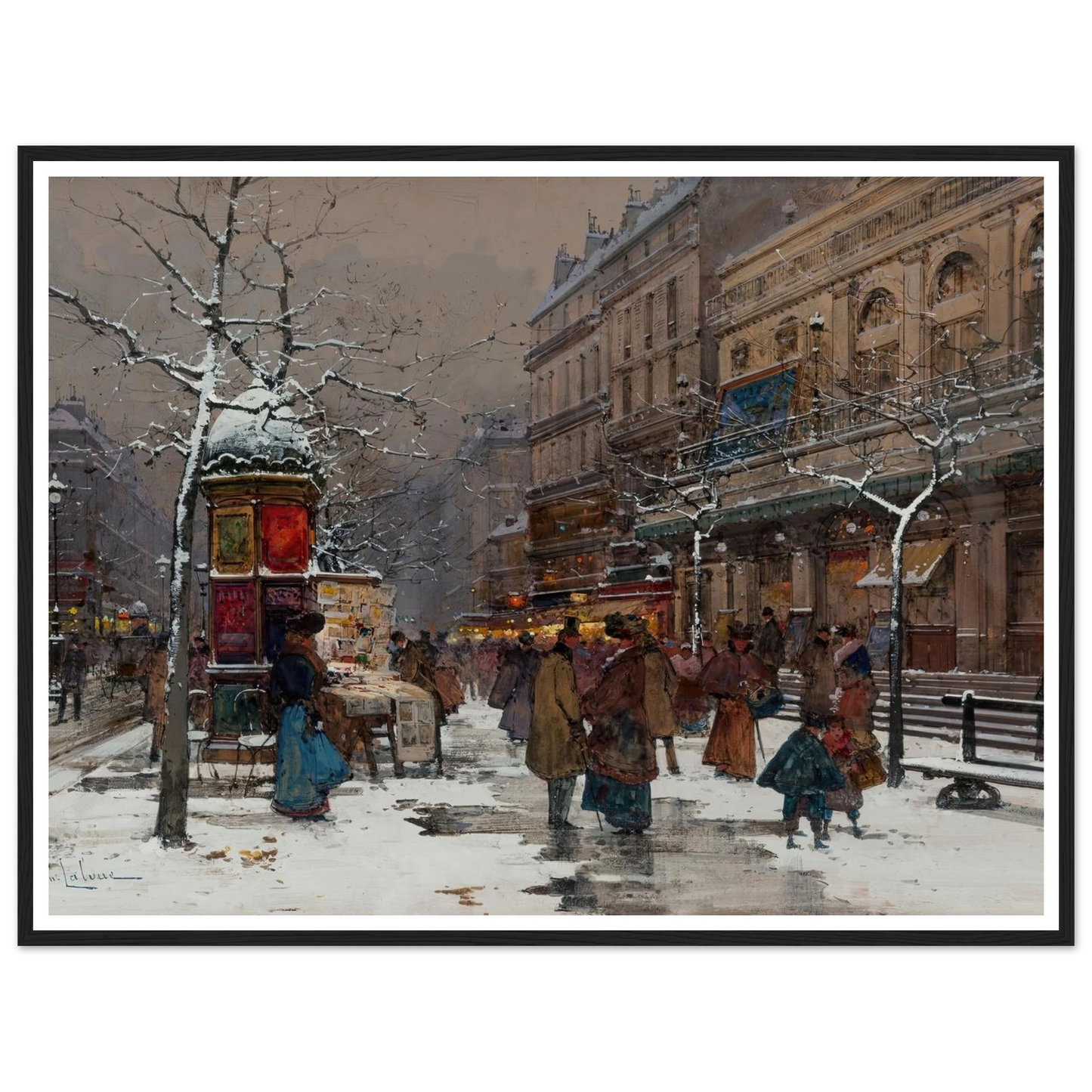Paris, boulevard en hiver Art Print | Eugene Galien Laloue-Quipham Collections