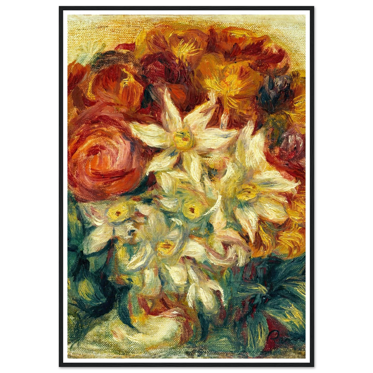 Bouquet de narcisses et de roses (1914) Art Print | Pierre Auguste Renoir-Quipham Collections