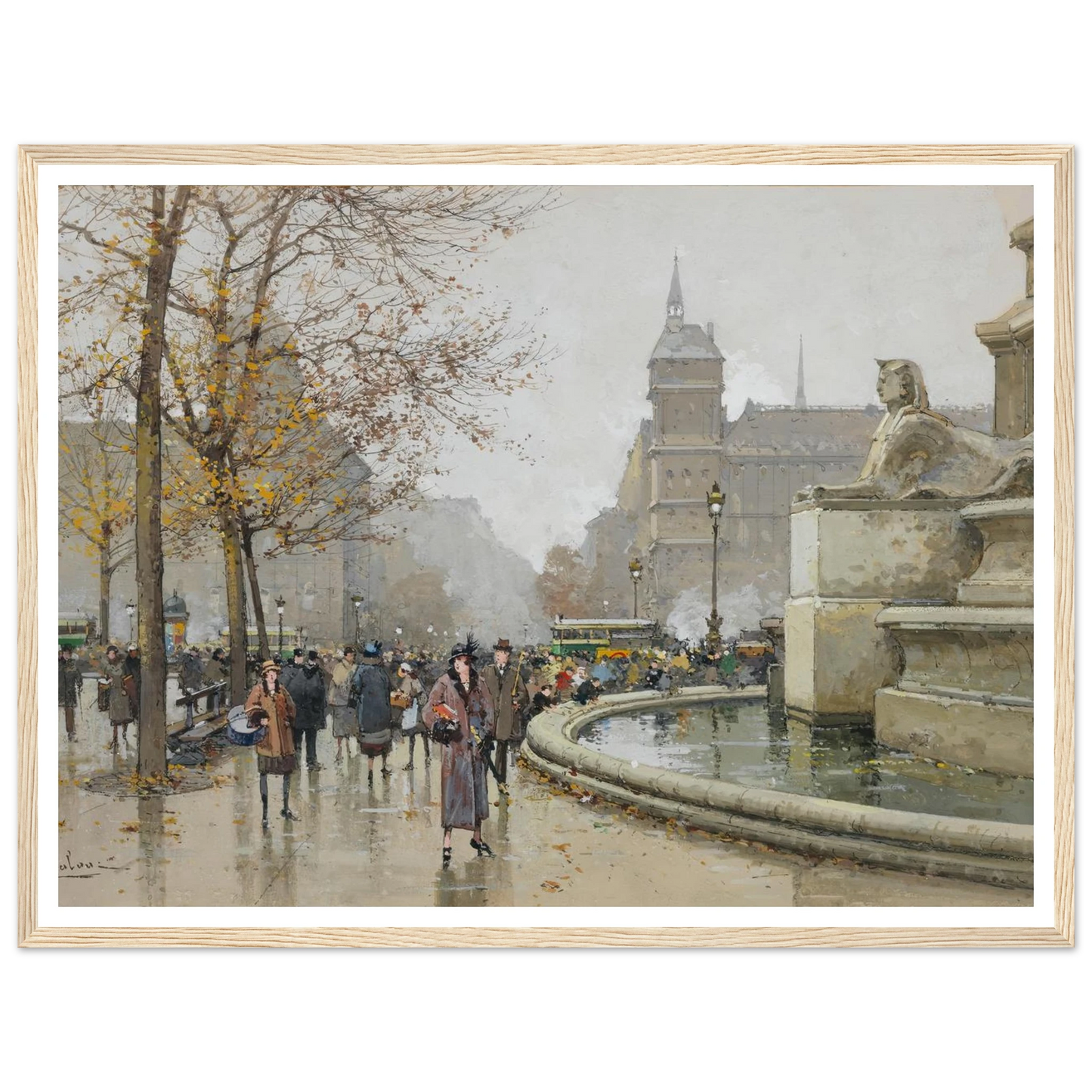 La fontaine du Palmier, place du Châtelet Art Print | Eugene Galien Laloue-Quipham Collections