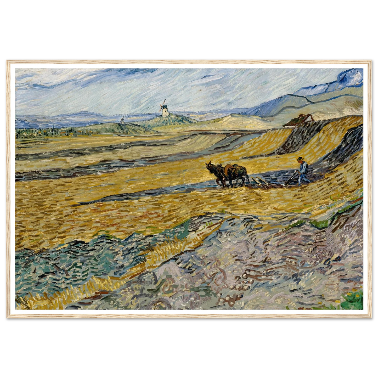 Enclosed Field with Ploughman (1889) Art Print | Vincent van Gogh-Quipham Collections