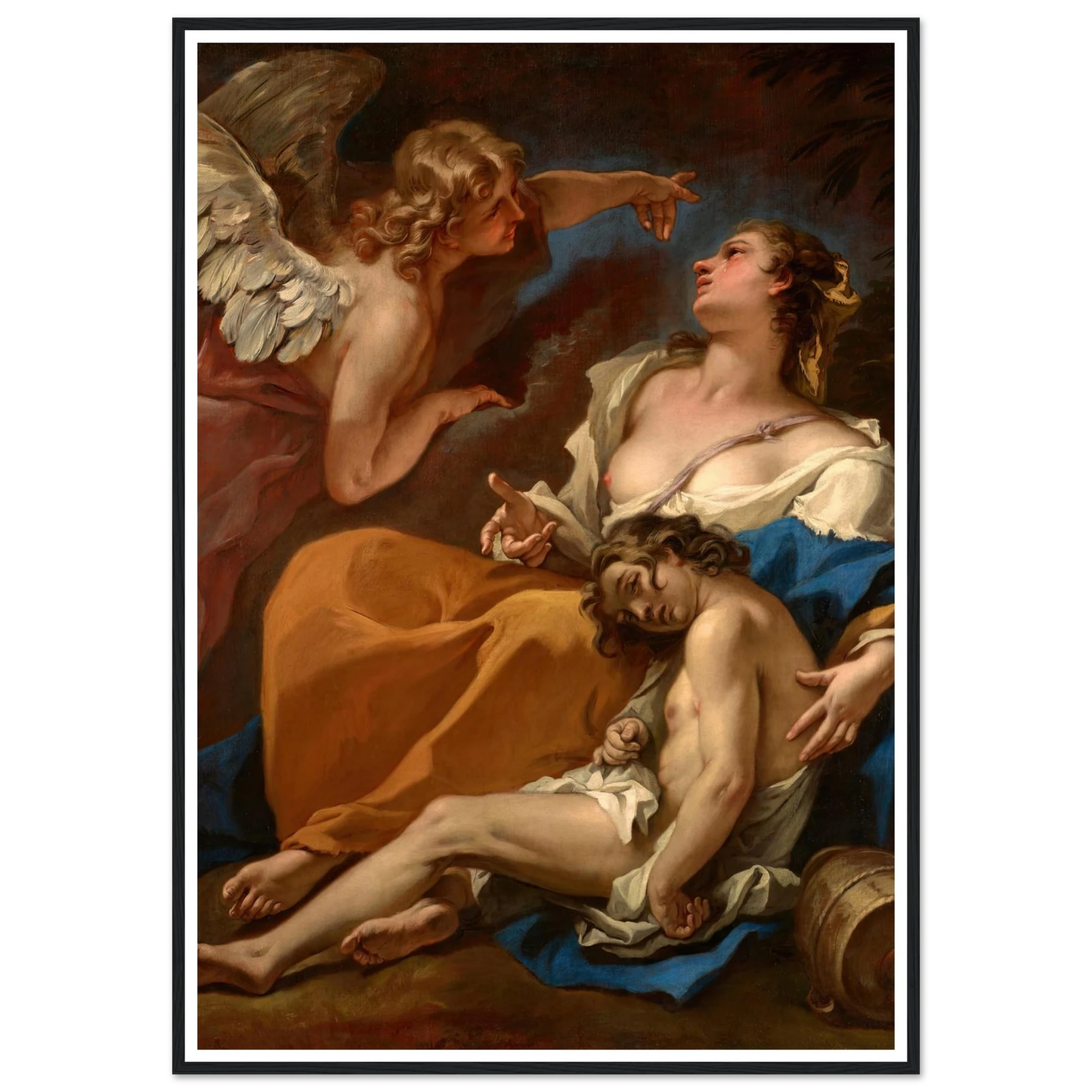 Hagar and Ishmael Saved by the Angel (About 1727-1728) Art Print | Sebastiano Ricci-Quipham Collections