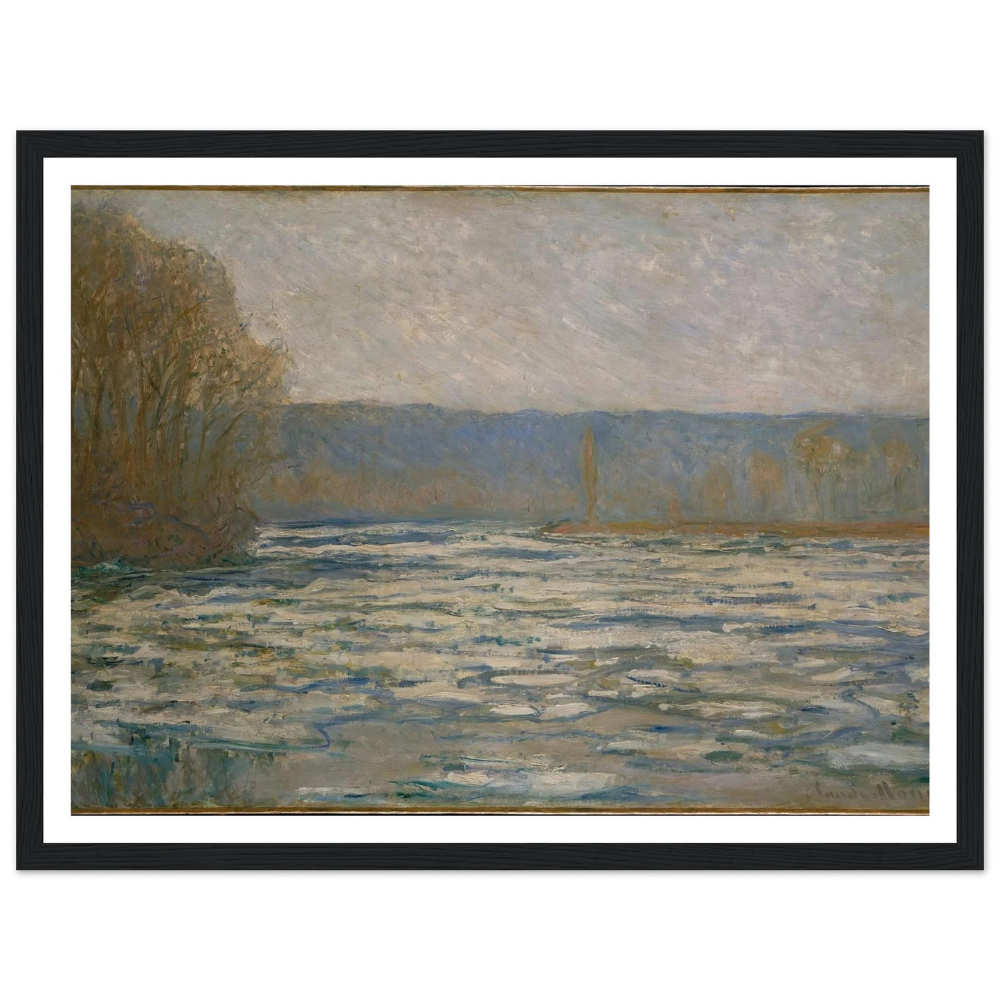 Ice breaking up on the Seine near Bennecourt (1893) Art Print | Claude Monet-Quipham Collections