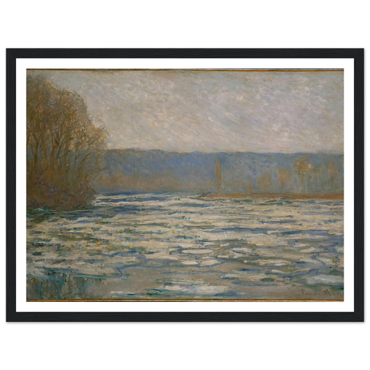 Ice breaking up on the Seine near Bennecourt (1893) Art Print | Claude Monet-Quipham Collections