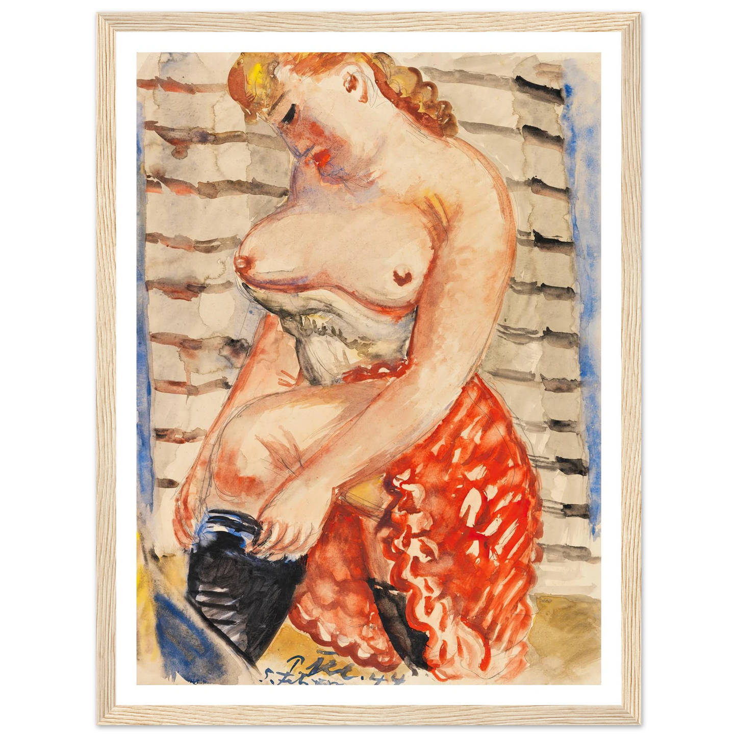 Frau mit schwarzen Strümpfen (1944) Art Print | Paul Kleinschmidt-Quipham Collections