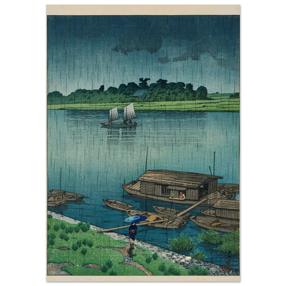 Samidare (Arakawa) (Early summer rain at Arakawa) (1932) Art Print | Kawase Hasui-Quipham Collections