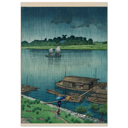 Samidare (Arakawa) (Early summer rain at Arakawa) (1932) Art Print | Kawase Hasui-Quipham Collections