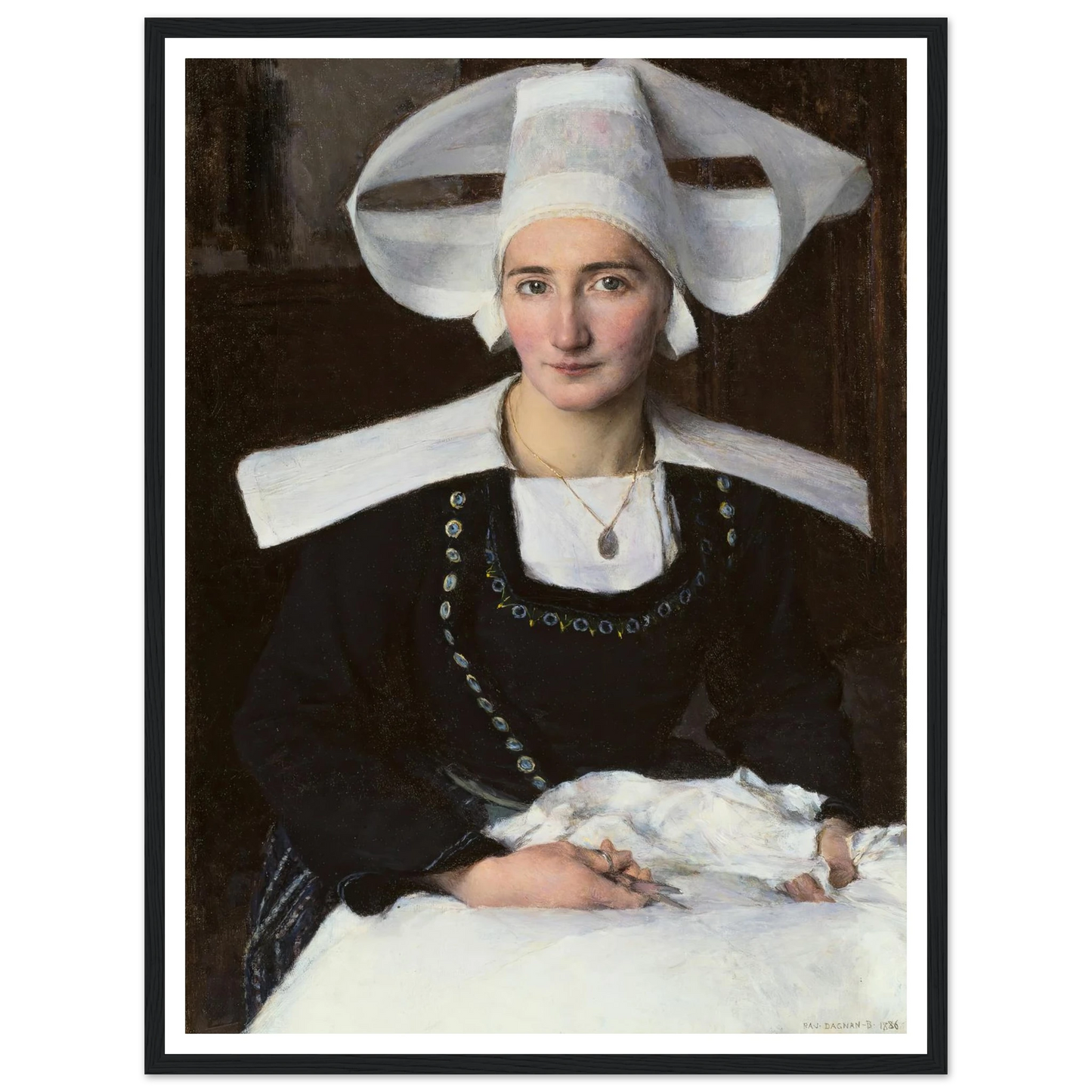 Woman from Brittany (1886) Art Print | Pascal Adolphe Jean Dagnan Bouveret-Quipham Collections