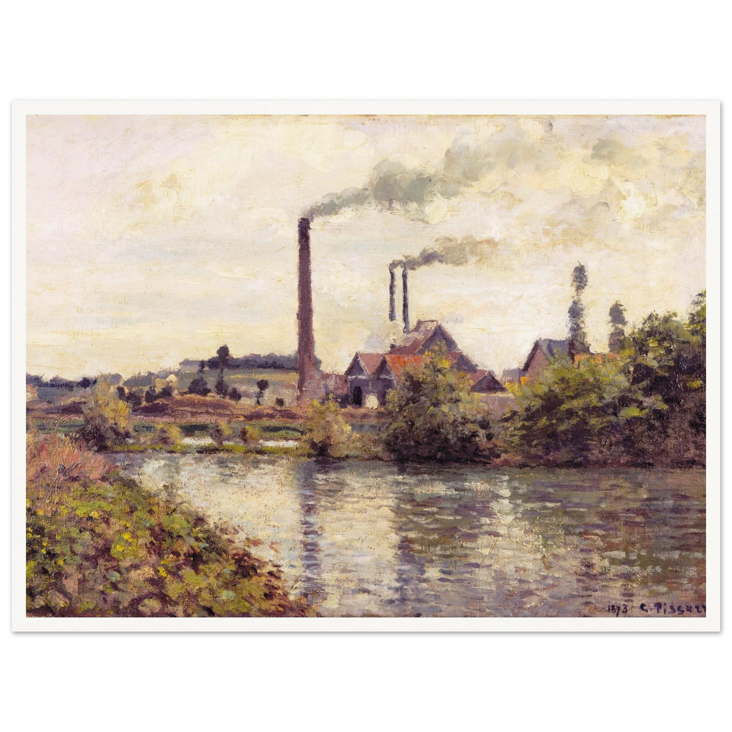 The Factory at Pontoise Art Print | Camille Pissarro-Quipham Collections