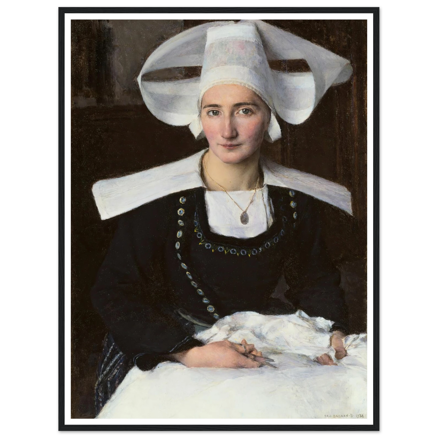 Woman from Brittany (1886) Art Print | Pascal Adolphe Jean Dagnan Bouveret-Quipham Collections