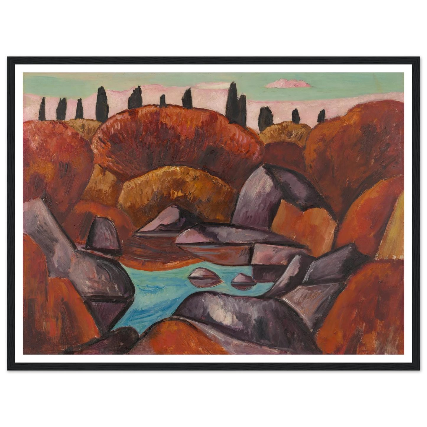 Flaming Pool—Dogtown (1931) Art Print | Marsden Hartley-Quipham Collections