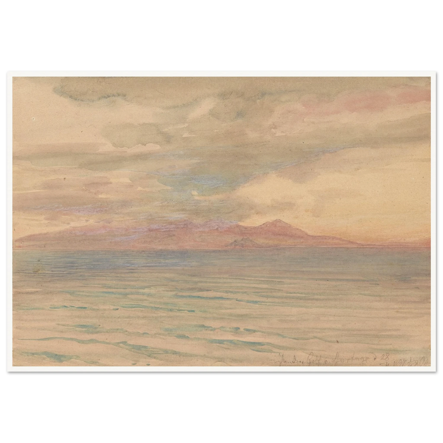 Sonnenuntergang im Golf von Karthago (1897) Art Print | Josef Hoffmann-Quipham Collections