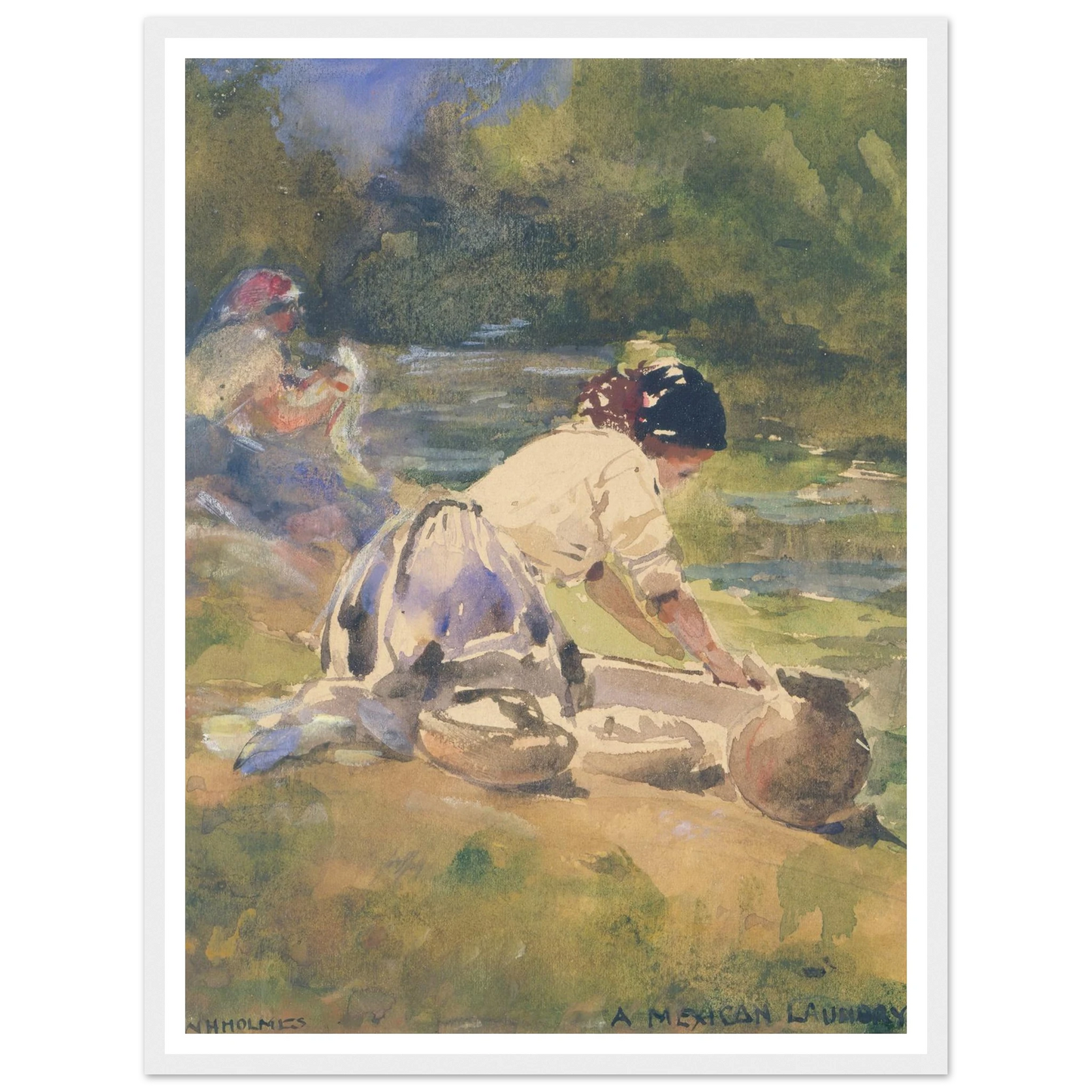 A Mexican Laundry (1895) Art Print | William Henry Holmes-Quipham Collections