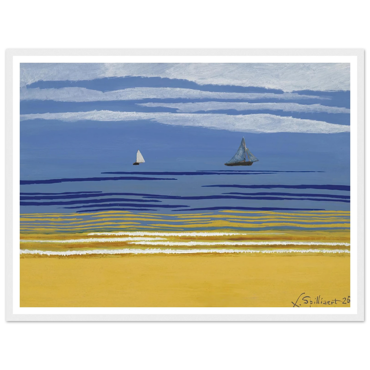 Marine avec bateaux à voiles (1925) Art Print | Leon Spilliaert-Quipham Collections