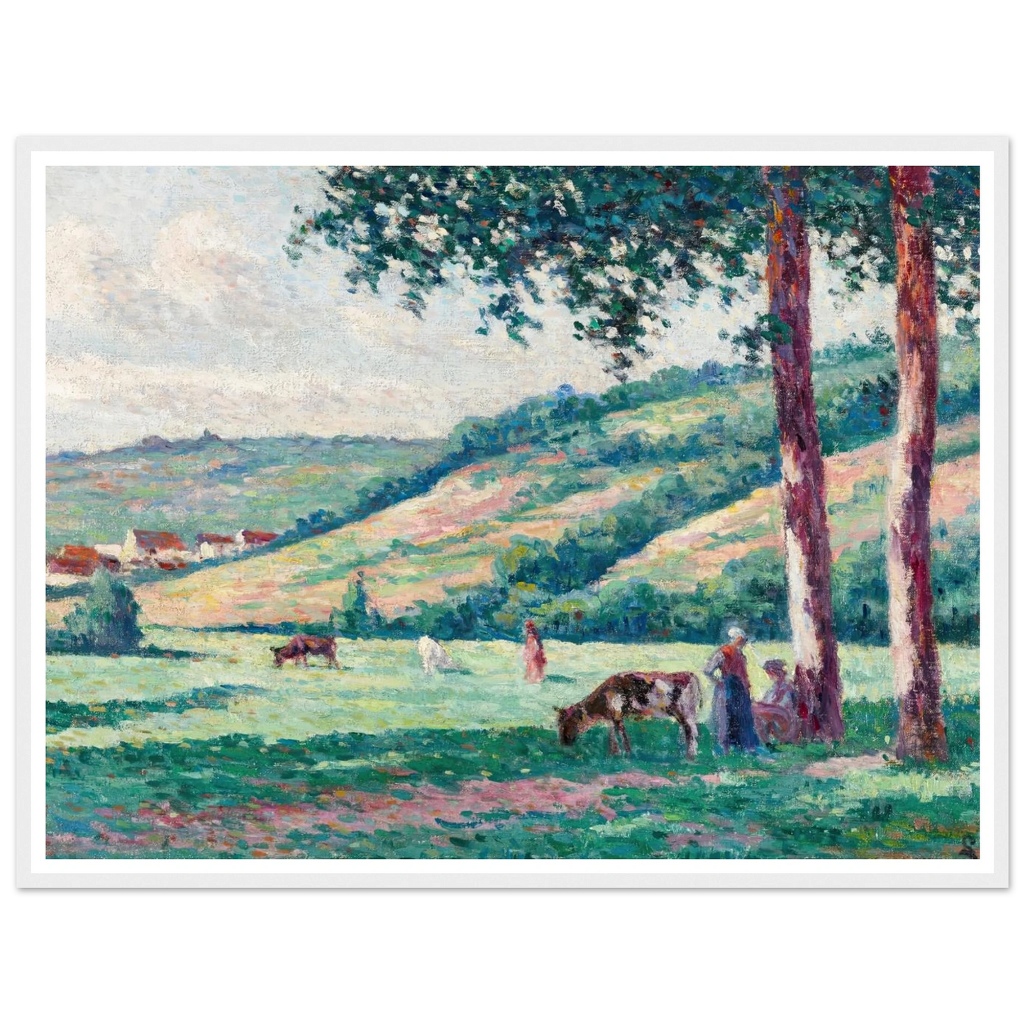 Paysage aux bergères et vachers (circa 1900) Art Print | Maximilien Luce-Quipham Collections