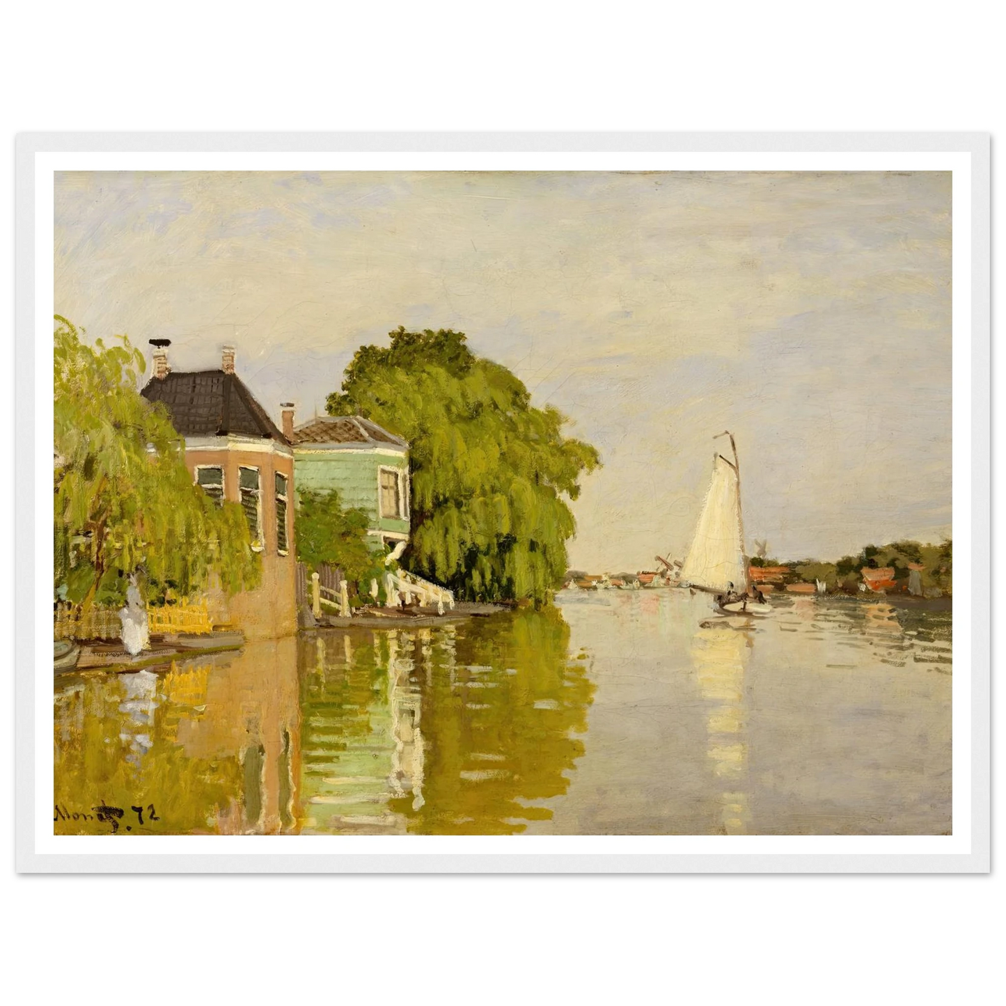 Houses on the Achterzaan (1871) Art Print | Claude Monet-Quipham Collections