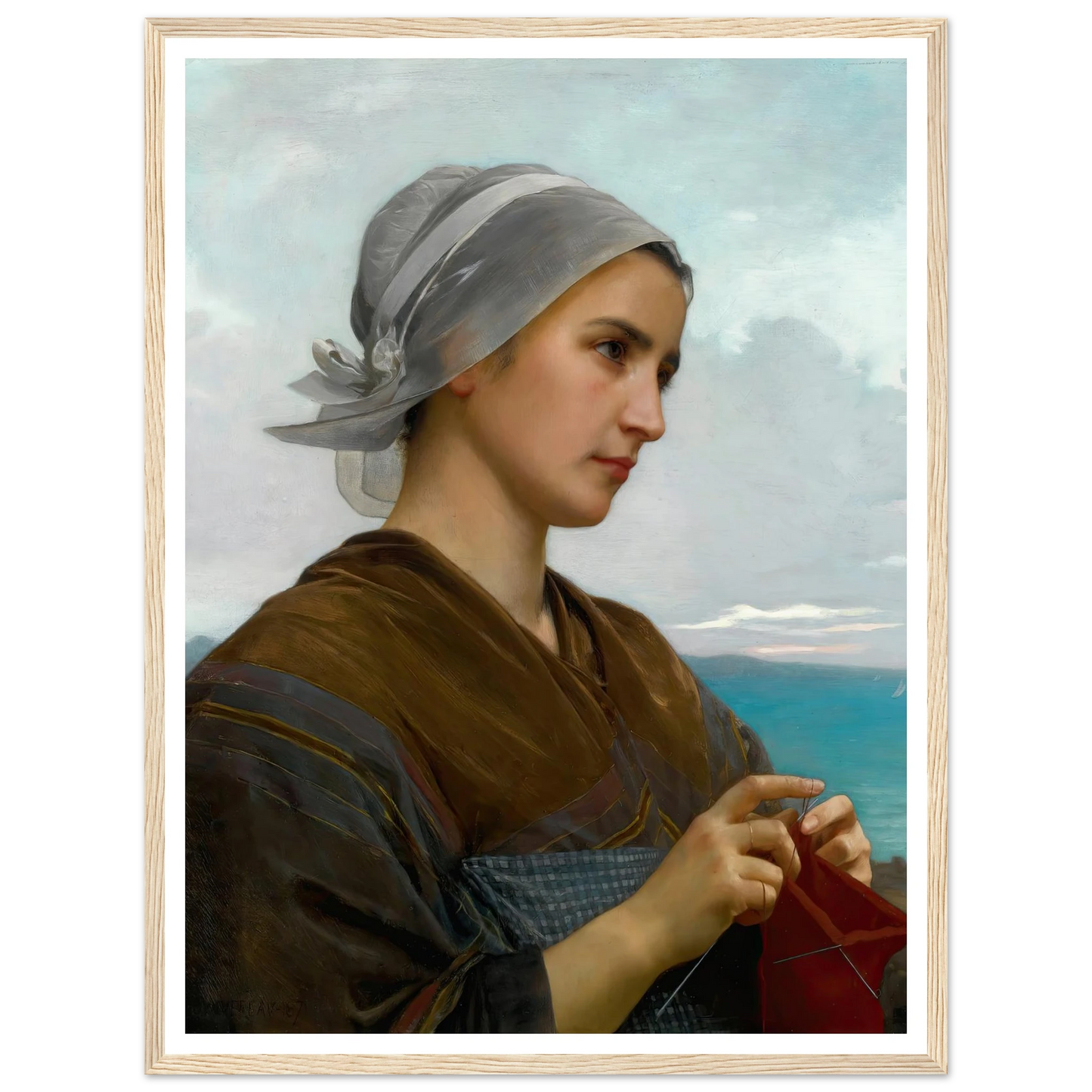 Tricoteuse Bretonne (1871) Art Print | William Bouguereau-Quipham Collections