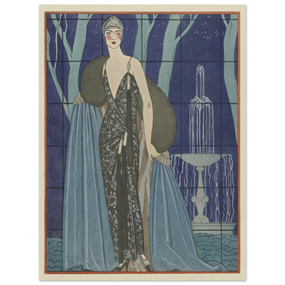 Alcyone ; Robe et manteau du soir, de Worth (1923) Art Print | George Barbier-Quipham Collections