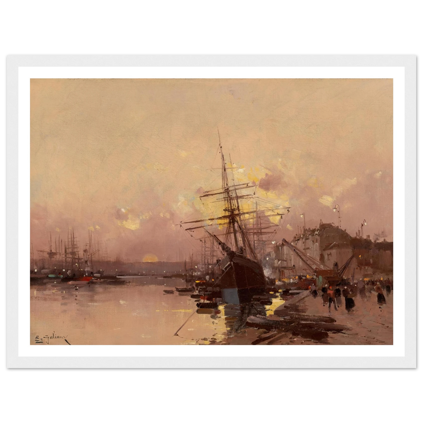 Port Breton au crépuscule Art Print | Eugene Galien Laloue-Quipham Collections