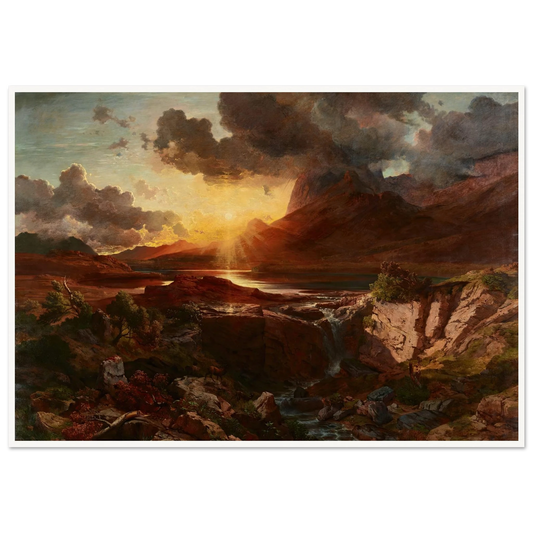 Sonnenuntergang am Hintersee in Berchtesgaden (1858) Art Print | Albert Zimmermann-Quipham Collections
