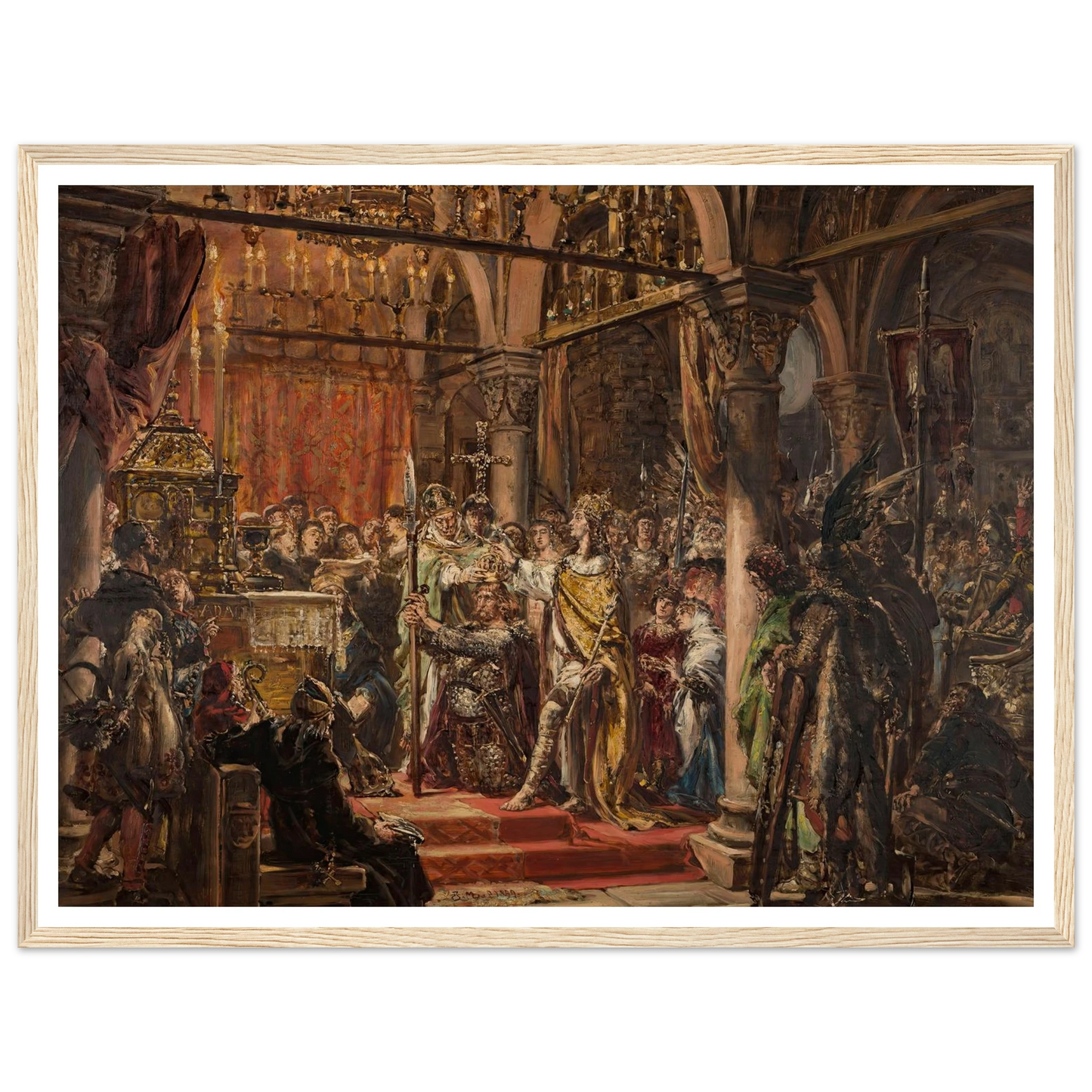 Coronation of the First King, 1001 AD, from the series “History of Civilization in Poland” (1889) Art Print | Jan Matejko-Quipham Collections