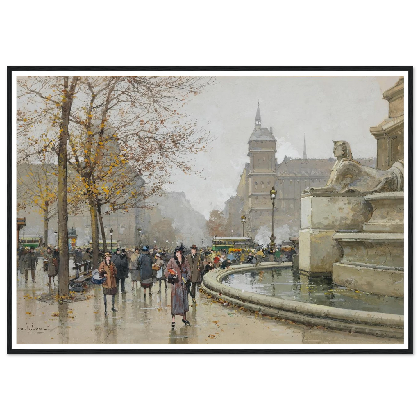 La fontaine du Palmier, place du Châtelet Art Print | Eugene Galien Laloue-Quipham Collections