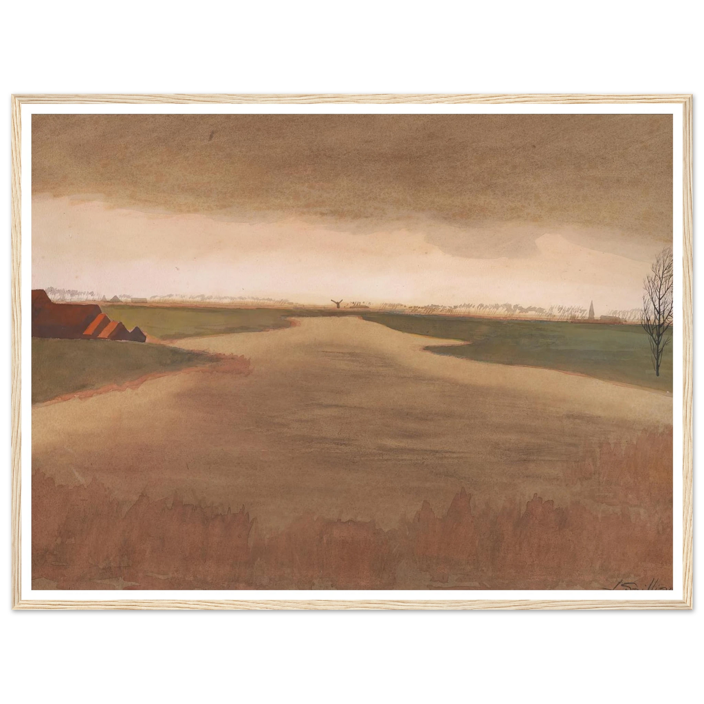 Landschap – Keignaertkreek te Zandvoorde (1931) Art Print | Leon Spilliaert-Quipham Collections