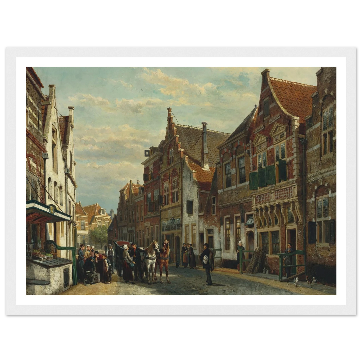 The Wijdstraat, Oudewater, in summer (1878) Art Print | Cornelis Springer-Quipham Collections