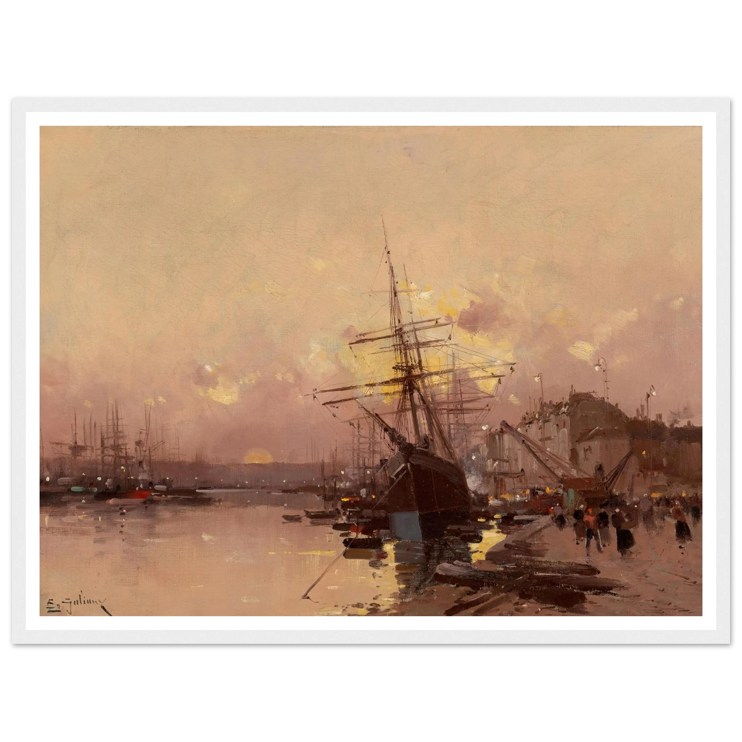 Port Breton au crépuscule Art Print | Eugene Galien Laloue-Quipham Collections