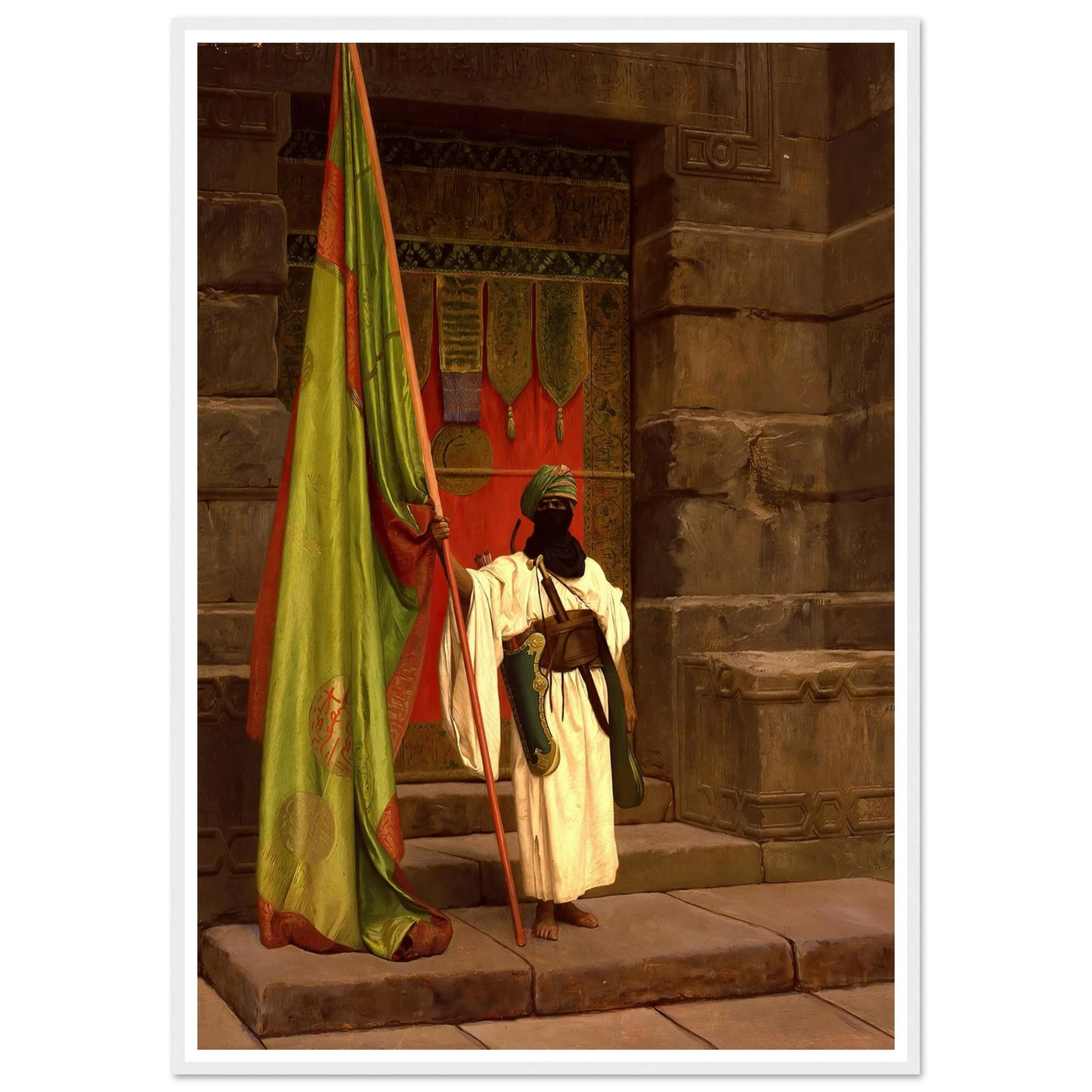 The Standing Bearer, Unfolding The Holy Flag (1876) Art Print | Jean Leon Gerome-Quipham Collections