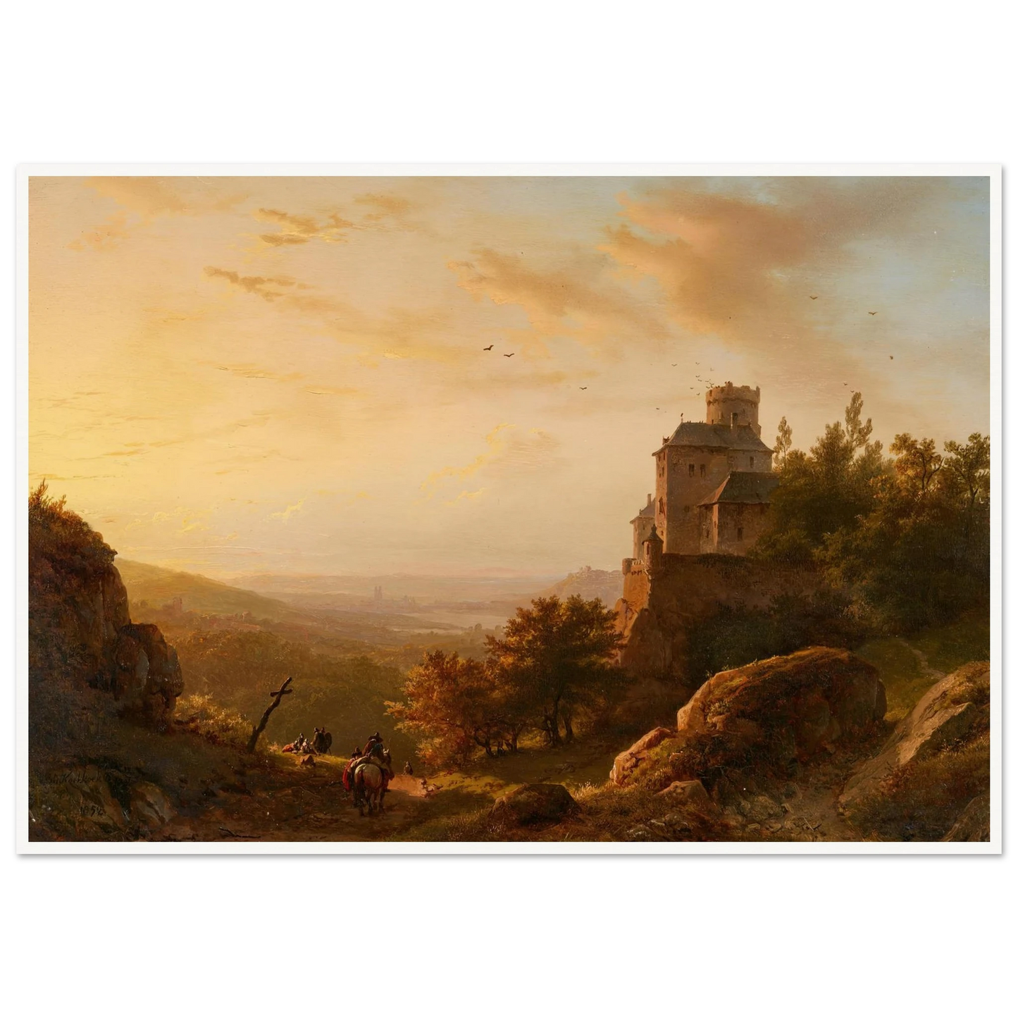 Landschaft mit Burg (1852) Art Print | Barend Cornelis Koekkoek-Quipham Collections