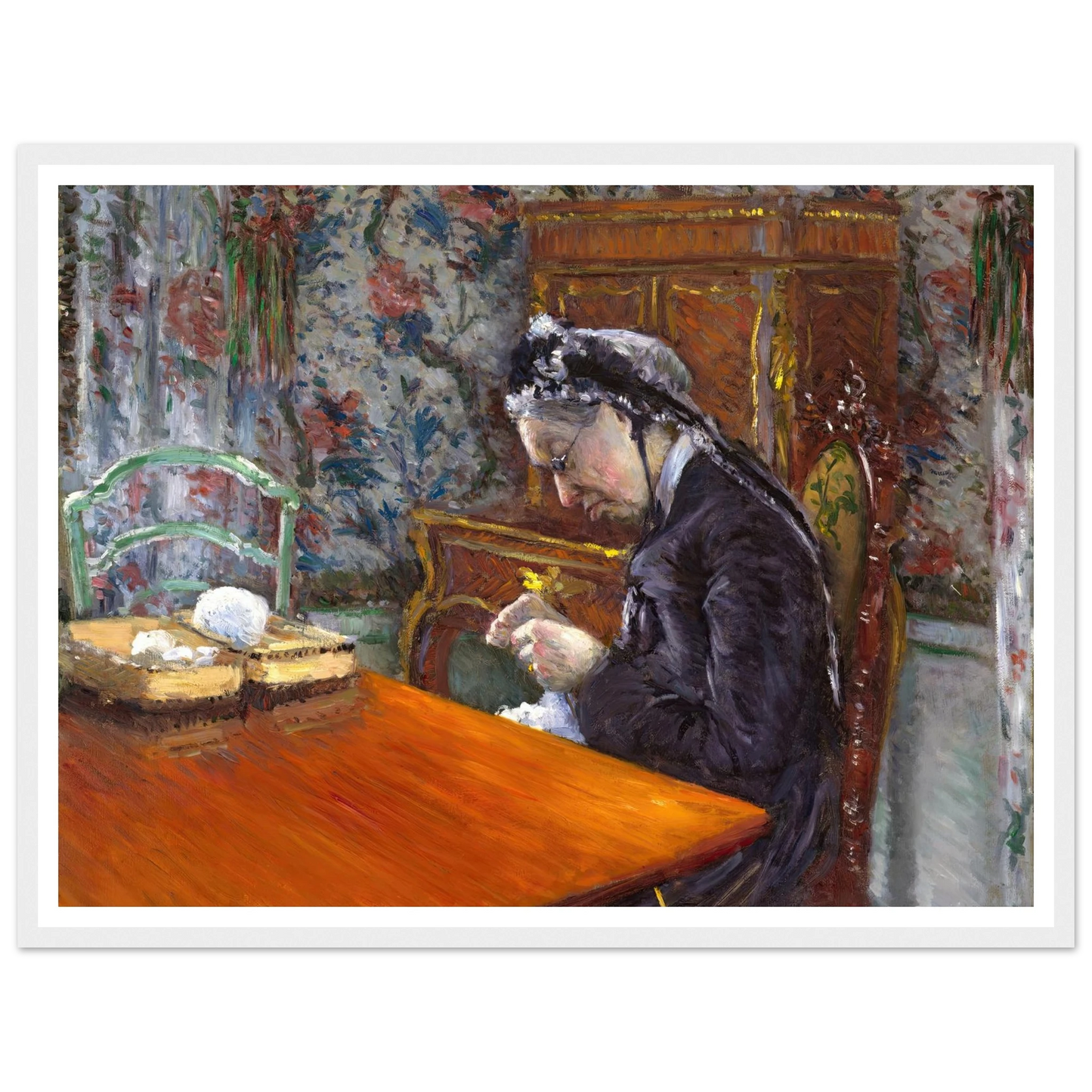 Mademoiselle Boissière Knitting (1877) Art Print | Gustave Caillebotte-Quipham Collections