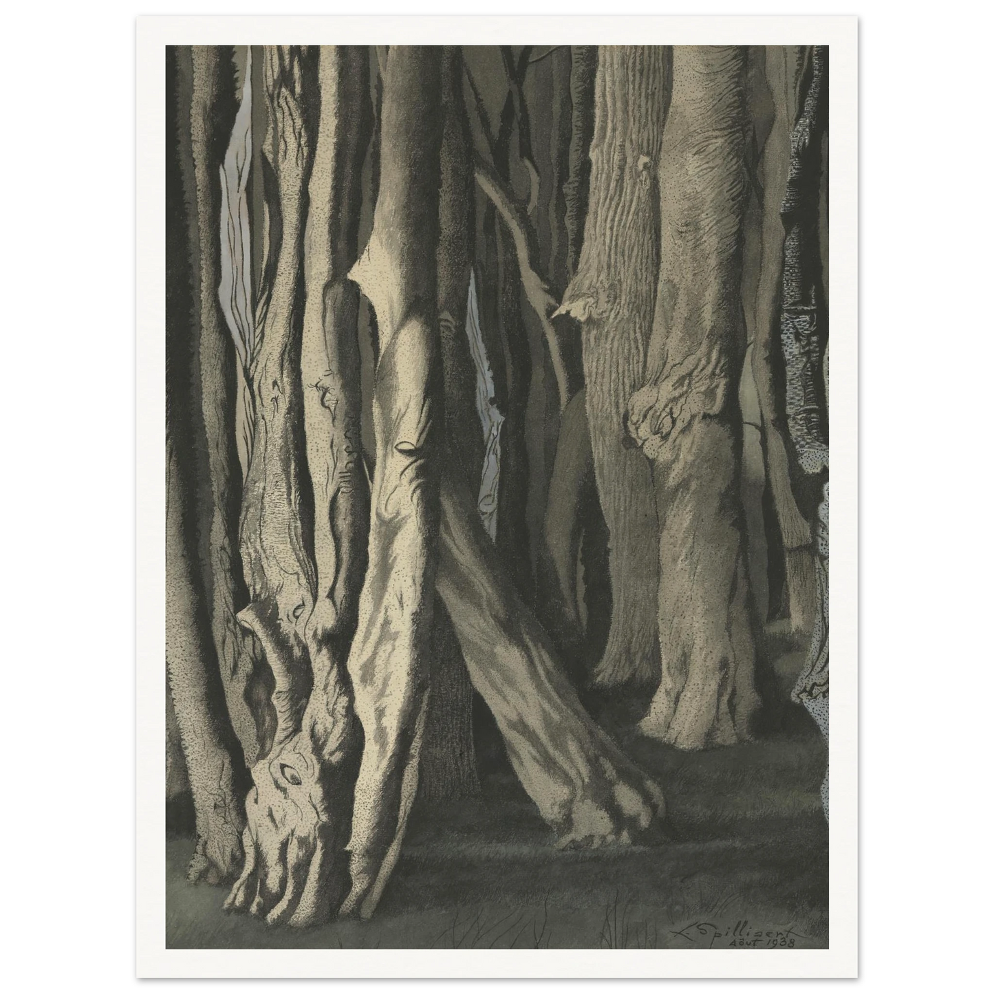 Bomen (Knoestige boomstammen) (1938) Art Print | Leon Spilliaert-Quipham Collections
