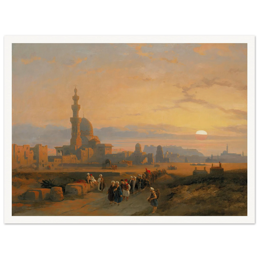 Procession before the tombs of the Caliphs, Grand Cairo (1846) Art Print | David Roberts-Quipham Collections