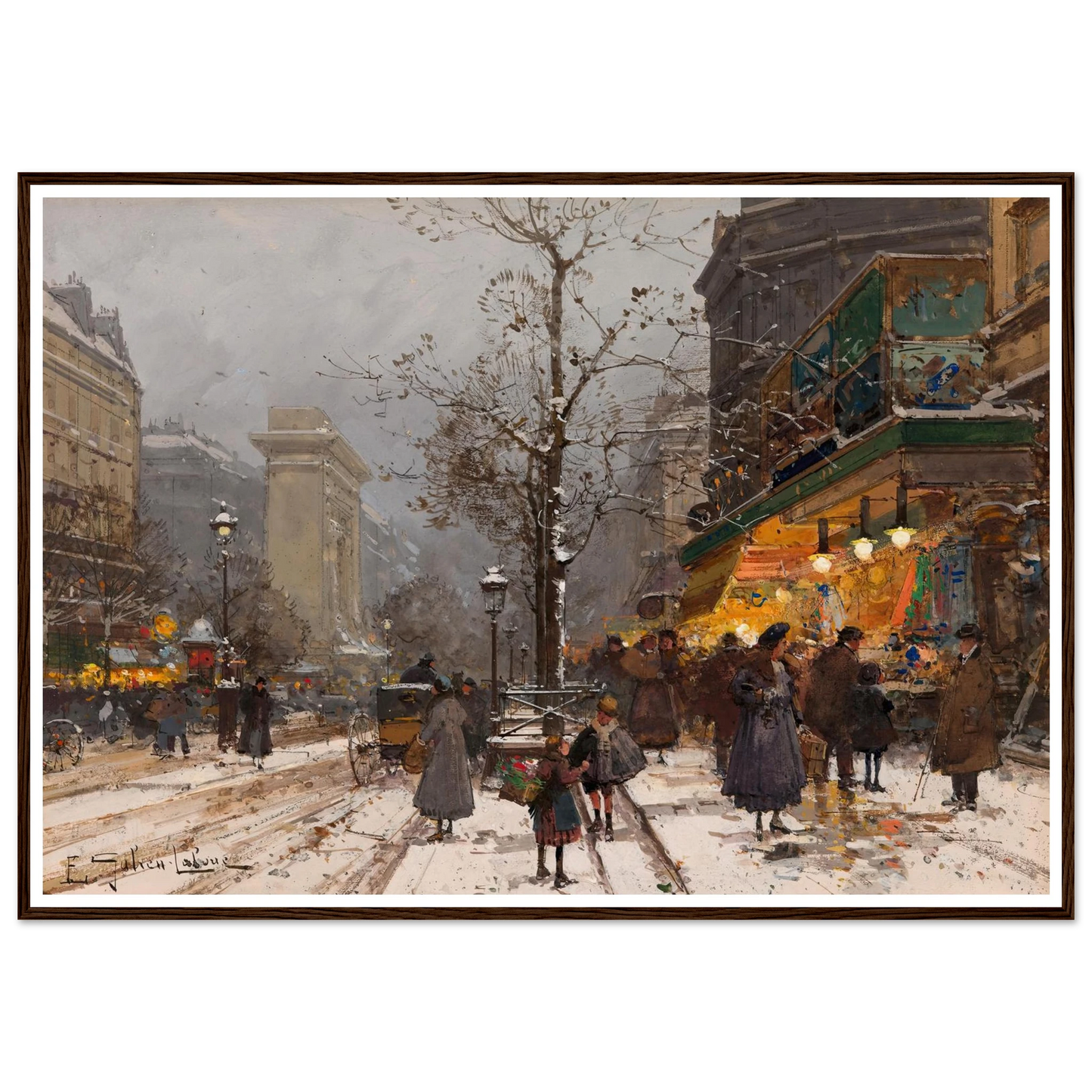 Boulevard Bonne – Nouvelle sous la neige Art Print | Eugene Galien Laloue-Quipham Collections