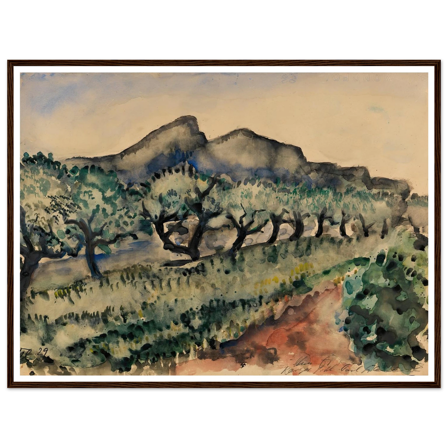 Garten in der Nähe Cassis (1929) Art Print | Paul Kleinschmidt-Quipham Collections