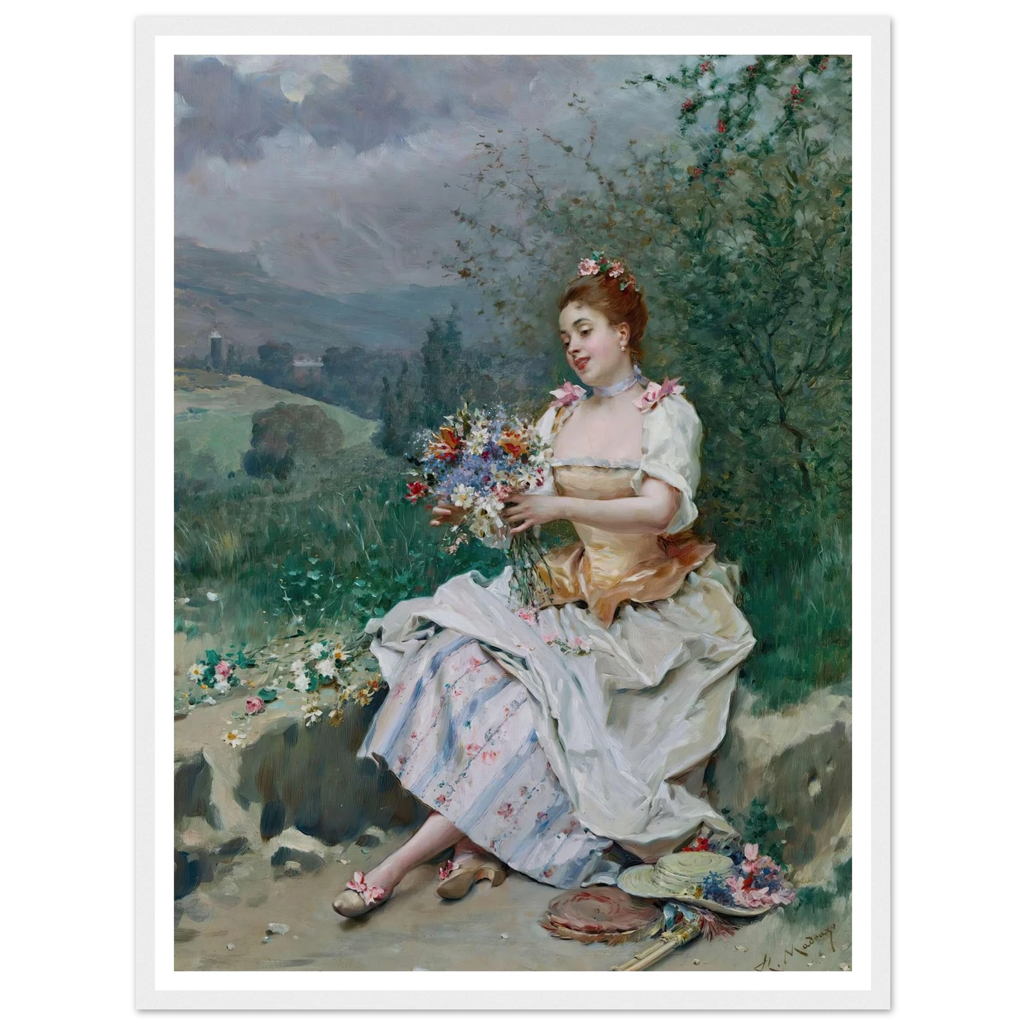 El bouquet de flores Art Print | Raimundo de Madrazo y Garreta-Quipham Collections