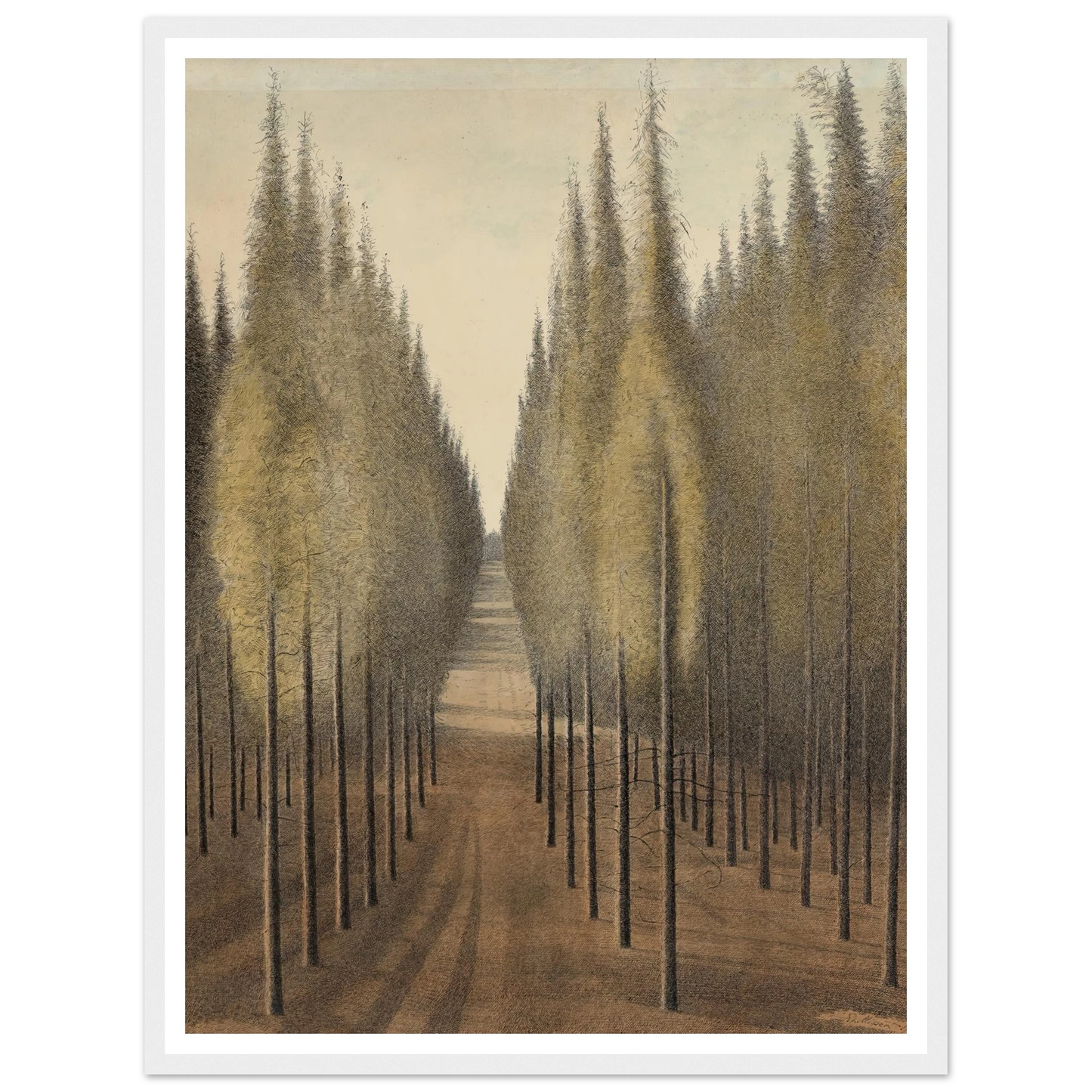De brandgang (1944) Art Print | Leon Spilliaert - Framed Poster - 30x40 cm / 12x16″ - Black frame
