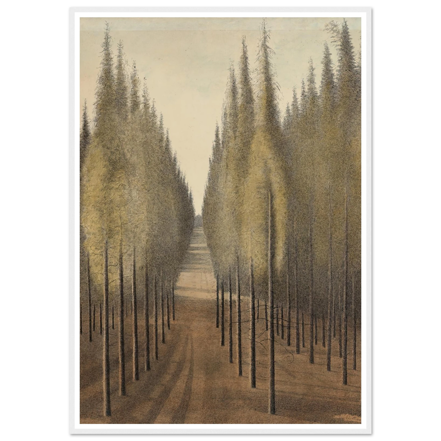 De brandgang (1944) Art Print | Leon Spilliaert - Framed Poster - 30x40 cm / 12x16″ - Black frame