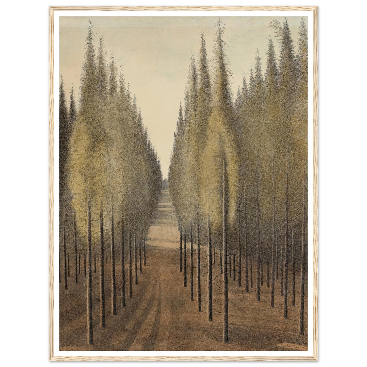 De brandgang (1944) Art Print | Leon Spilliaert - Framed Poster - 30x40 cm / 12x16″ - Black frame