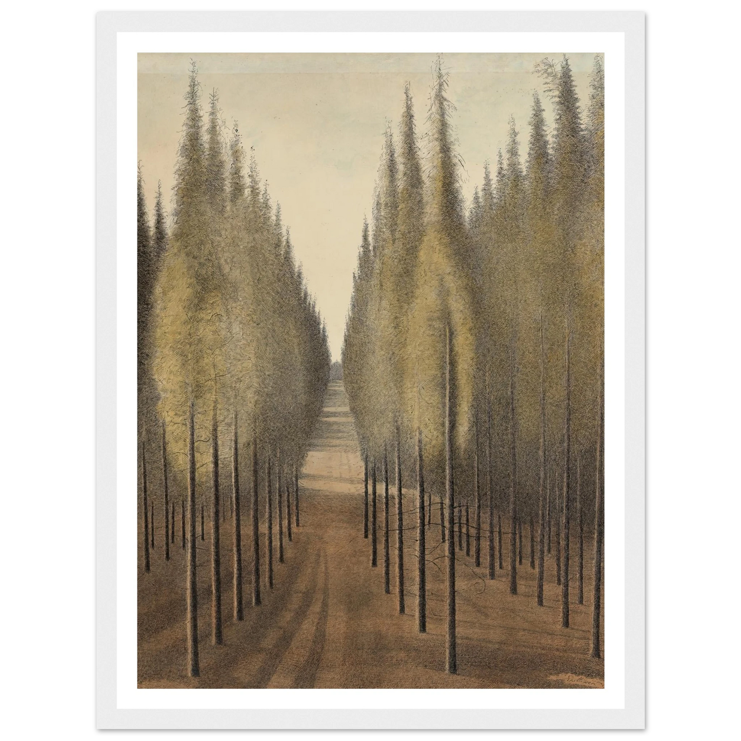 De brandgang (1944) Art Print | Leon Spilliaert - Framed Poster - 30x40 cm / 12x16″ - Black frame