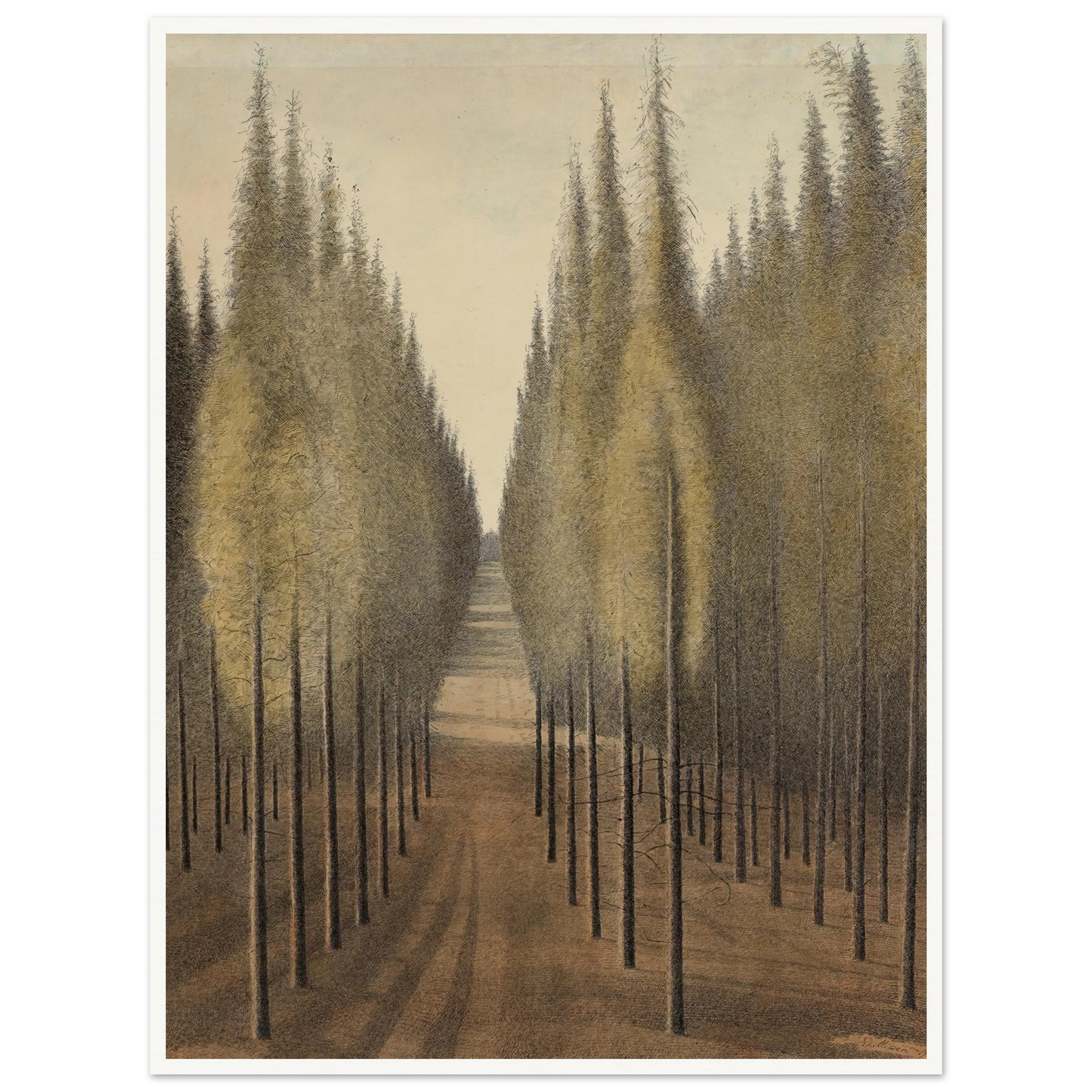 De brandgang (1944) Art Print | Leon Spilliaert - Framed Poster - 30x40 cm / 12x16″ - Black frame