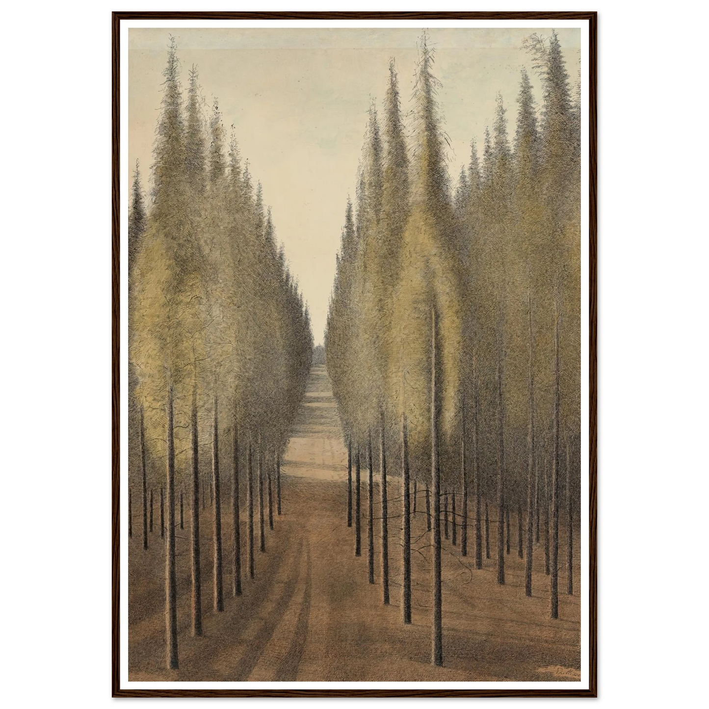De brandgang (1944) Art Print | Leon Spilliaert - Framed Poster - 30x40 cm / 12x16″ - Black frame